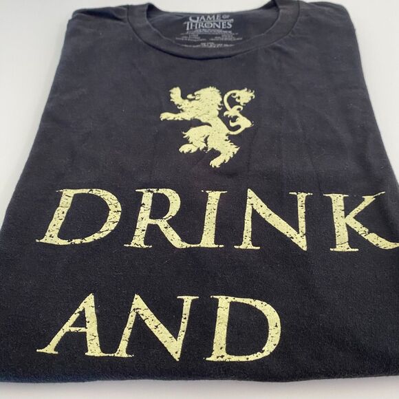 Game of Thrones T Shirt "I drink and I know things"Tyrion Quote Size Large Black - Picture 6 of 7